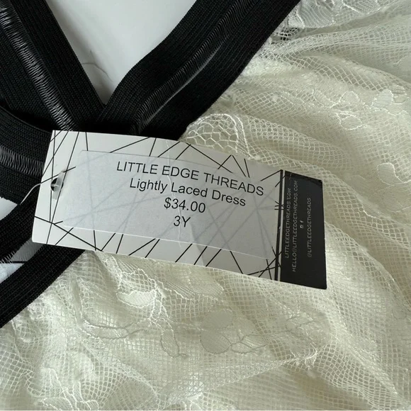 Little Edge Threads White Lace Racerback Dress Girls Size 3 NWT - Picture 4 of 5